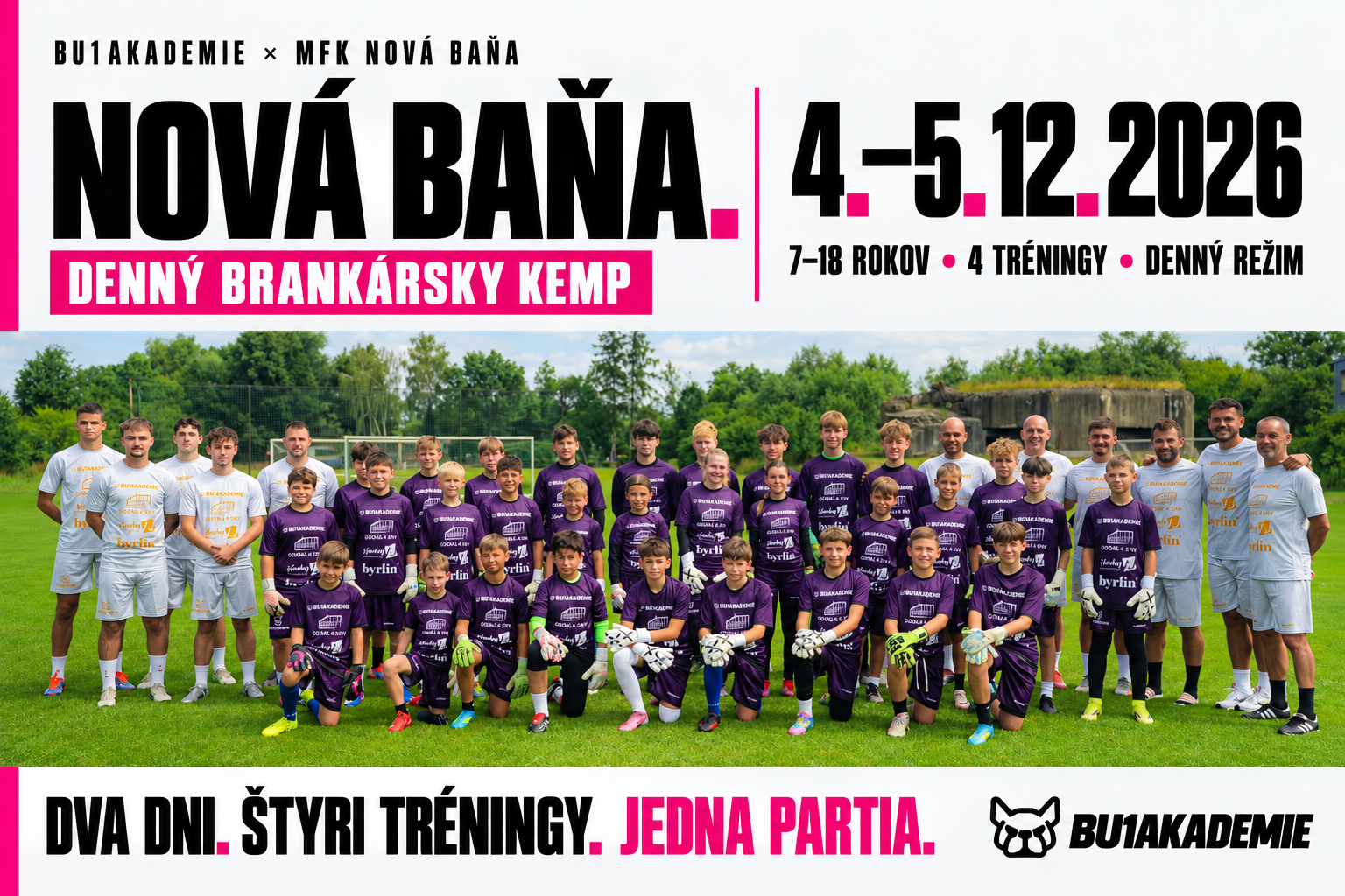 Denný brankársky kemp BU1AKADEMIE × MFK Nová Baňa, 4.–5. decembra 2026, vek 7–18 rokov